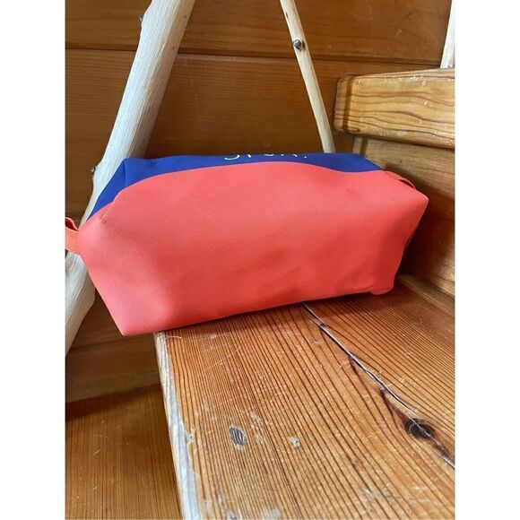 Rae Dunn Toiletry Bag Stuff Blue Orange - Picture 2 of 4